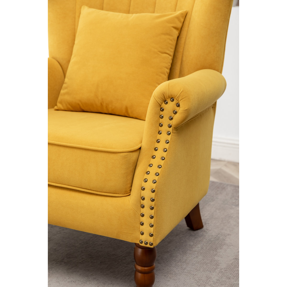 Johnathan 29'' Wide Velvet Wingback Chair